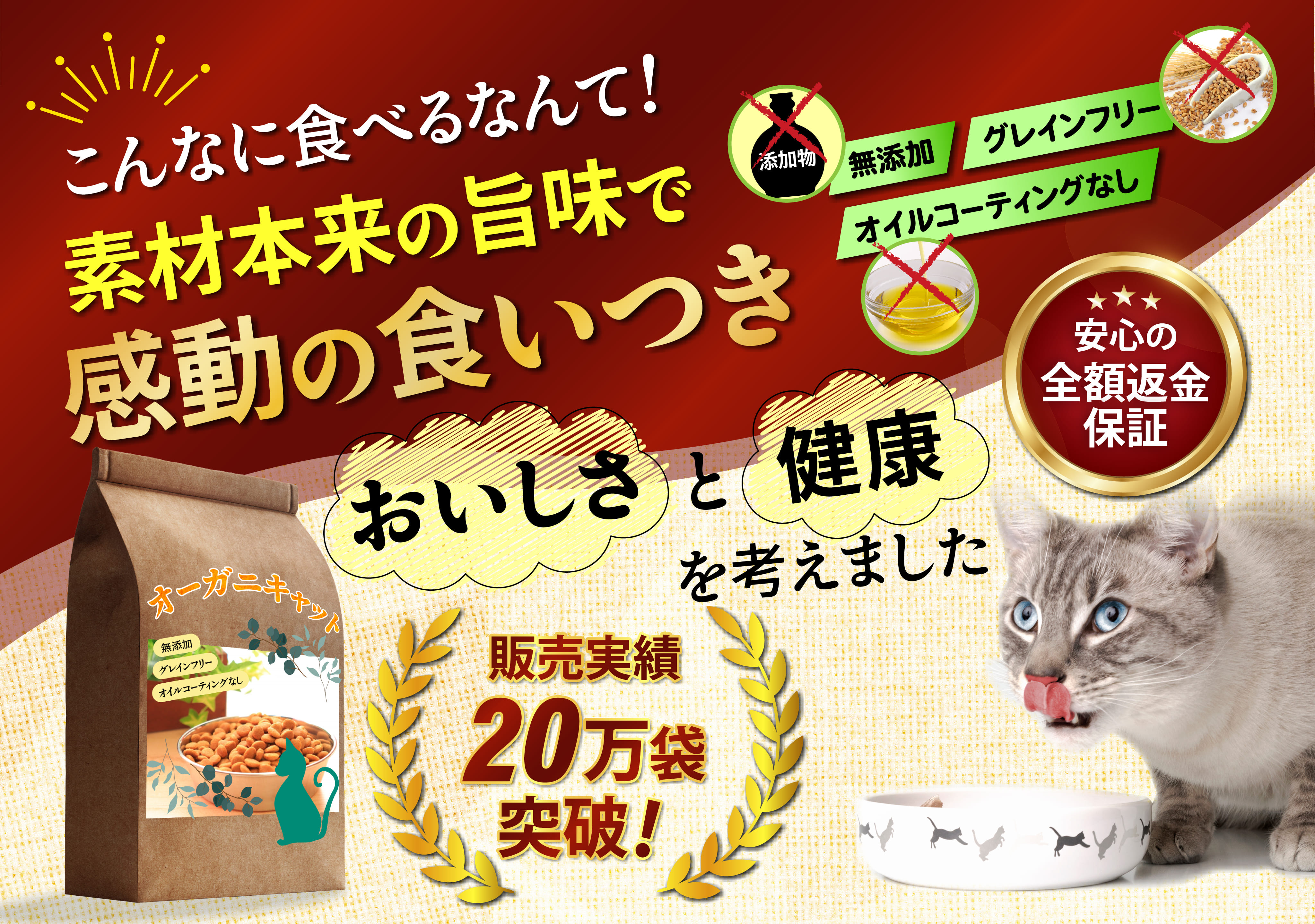 こんなに食べるなんて！素材本来の旨味で感動の食いつき〜オーガニキャット〜